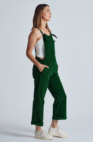 MARY-LOU Green - Organic Cotton Cord Dungarees by Flax & Loom from KOMODO