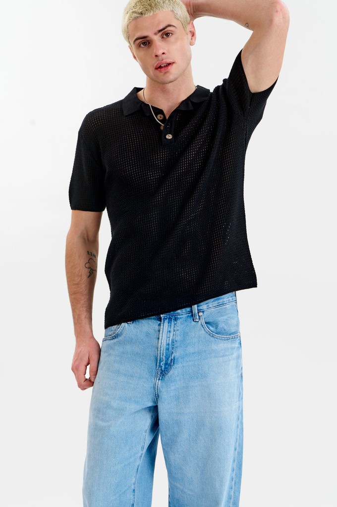 OLIVER Organic Cotton Knit Polo - Black from KOMODO