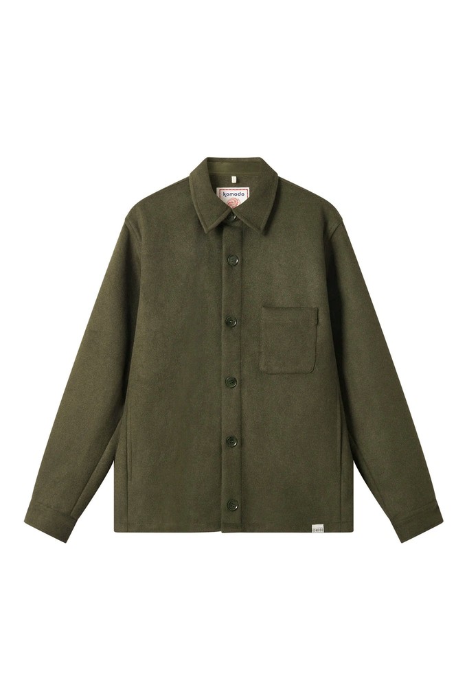 JOHAN Recycled Wool Poly Blend Over Shirt- Olive from KOMODO