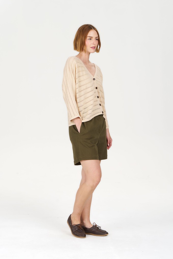 MALI Organic Ramie Cotton Batwing Cardigan - Sand from KOMODO