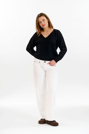 PIA Organic Cotton Pointelle Jumper - Black from KOMODO