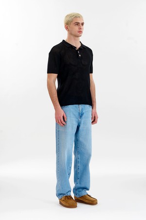 OLIVER Organic Cotton Knit Polo - Black from KOMODO
