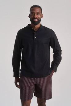 ELIJAH - Organic Linen Cotton Shirt - Black via KOMODO