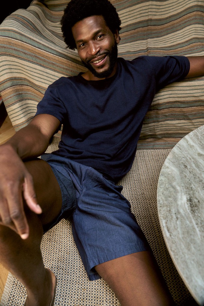 WALT Organic Ramie Cotton Tee - Navy from KOMODO