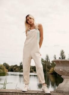 JOY Organic Cotton Dungarees Off White via KOMODO