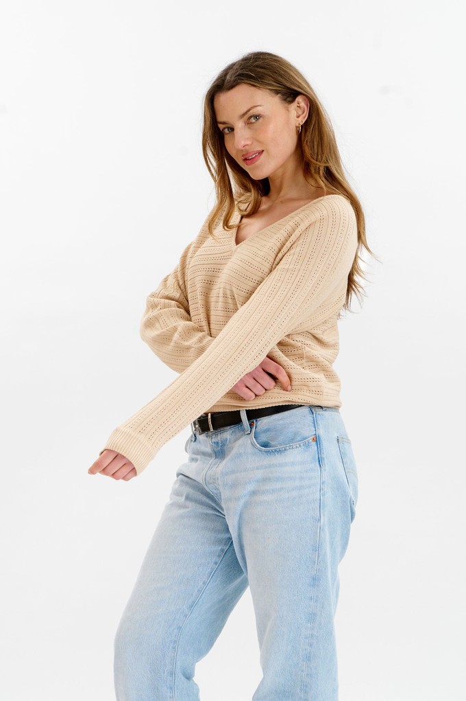 PIA Organic Cotton Pointelle Jumper - Cream from KOMODO