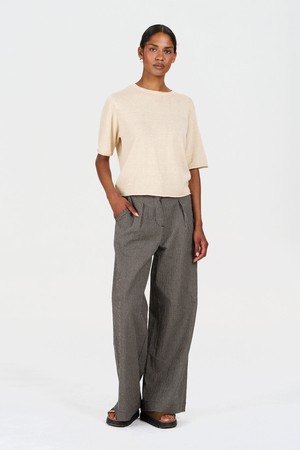 CAMILLE Organic Linen Cotton Tee - Almond from KOMODO