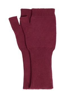 JAS - GOTS Organic Cotton Fingerless Gloves - Wine Red via KOMODO