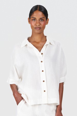 KIMONO Tencel Linen Shirt - White from KOMODO