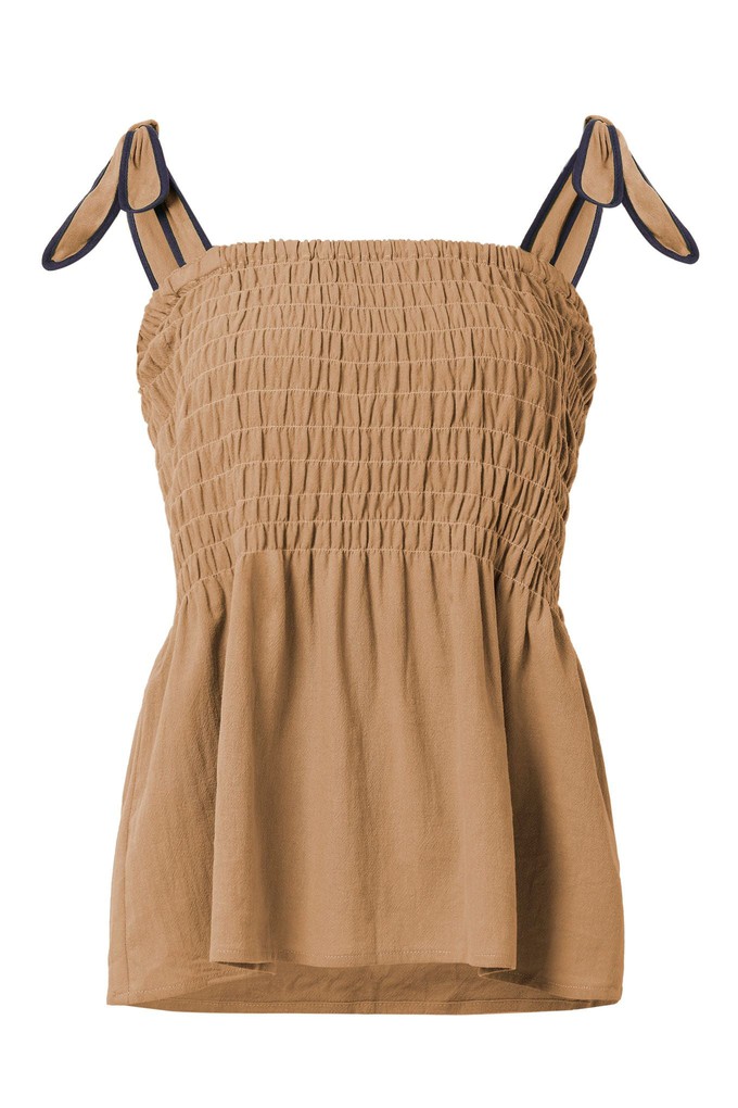 GAIA - Organic Cotton Seersucker Vest  - Tan from KOMODO