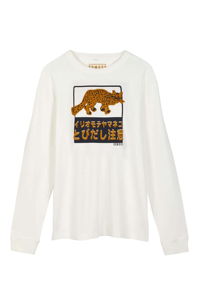 HAKON IRIOMOTE CAT  - Organic Cotton Tee Off White from KOMODO
