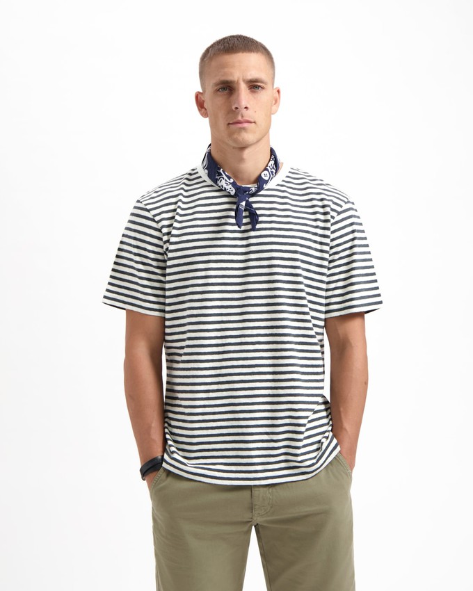 Liam Striped Cotton Hemp T-shirt from Kuyichi