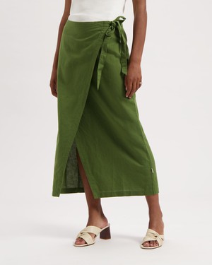 Hanna Linen Wrap Skirt from Kuyichi