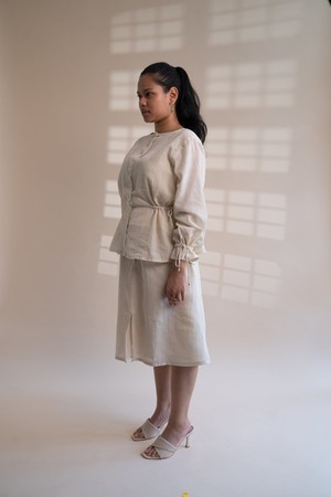 Dawning Peplum Blouse & Flared Skirt Set from Lafaani