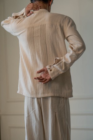 Materiality Pleated Straight Pants from Lafaani