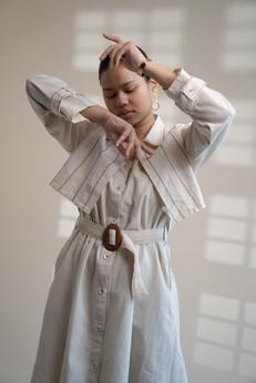 Dawning Trench Dress with Cropped Jacket via Lafaani