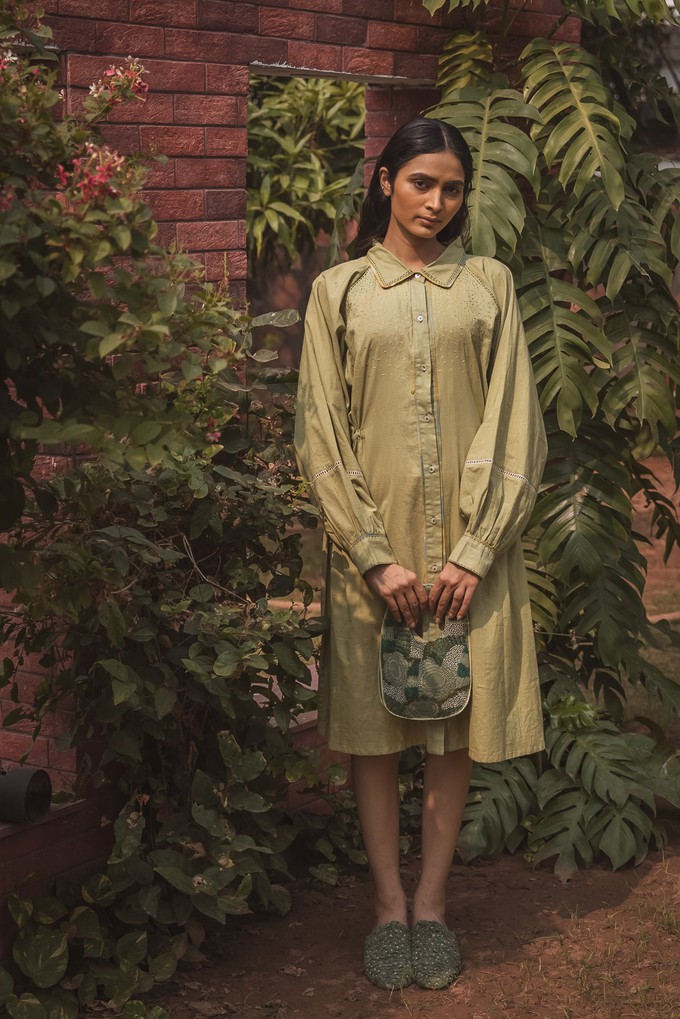 Meadows Embroidered Shirt Dress from Lafaani