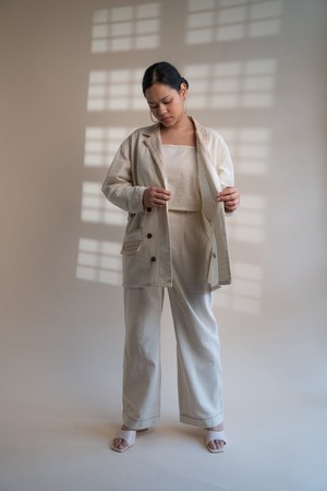 Dawning Unisex Double Breasted Jacket & Straight Pants Set from Lafaani