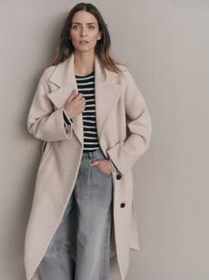 boiled wool coat with lapels (GOTS) via LANIUS
