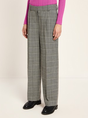 Checked trousers with pleats from LANIUS