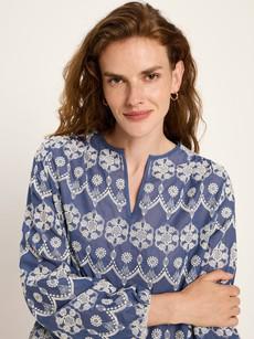 Long-sleeved blouse with ruffles via LANIUS