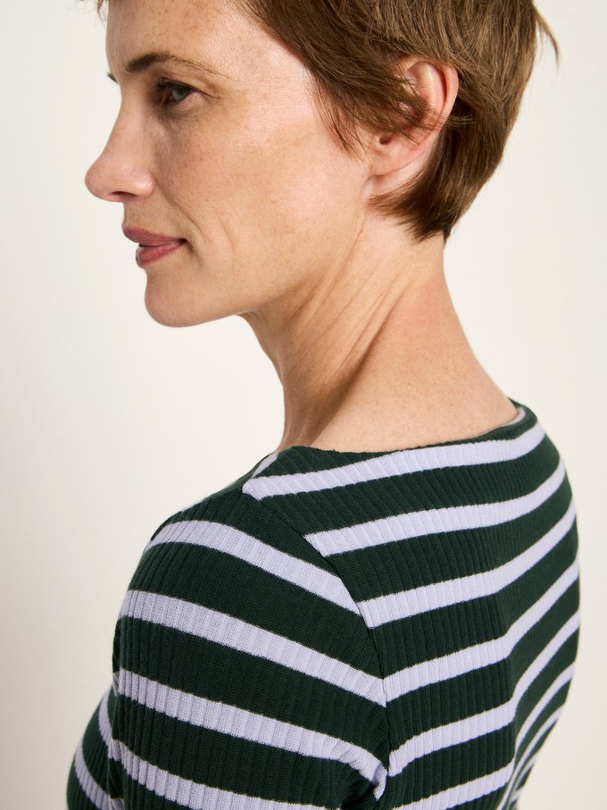 Boat neck shirt with stripes (GOTS) from LANIUS