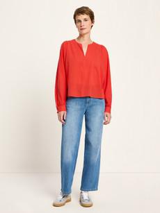 Structured blouse with ruffles via LANIUS