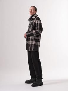 Long check jacket via LANIUS