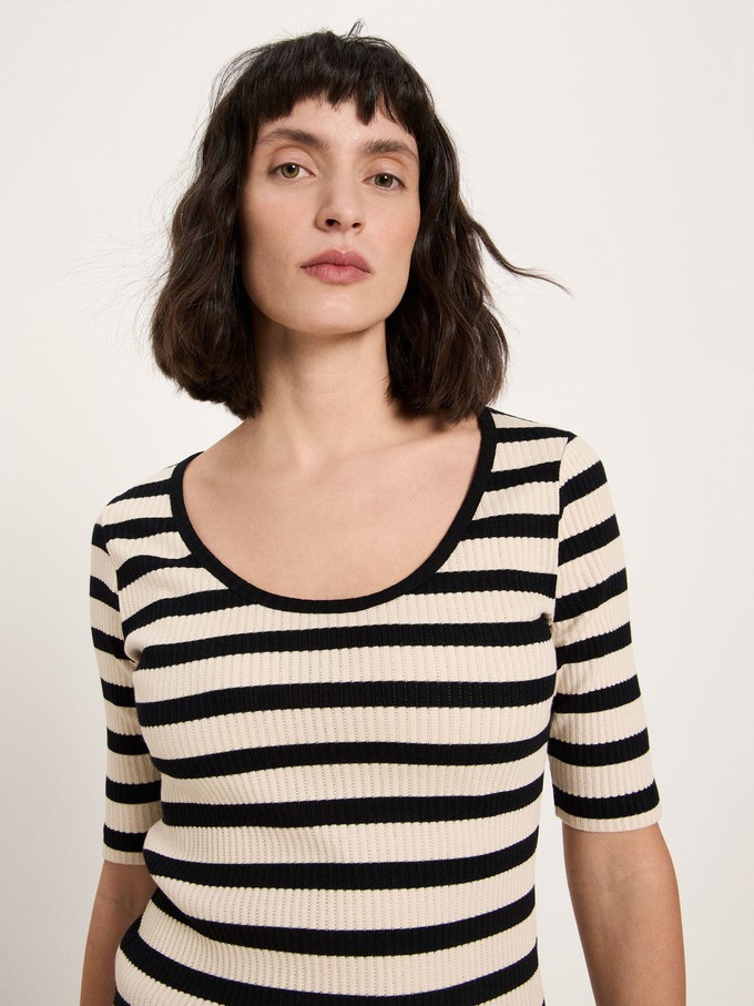 Short sleeve shirt with stripes (GOTS) from LANIUS
