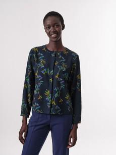 Blouse Print Winter Lotus via LANIUS
