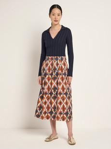 midi skirt with elastic waistband (GOTS) via LANIUS