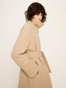 Coat with tie belt via LANIUS