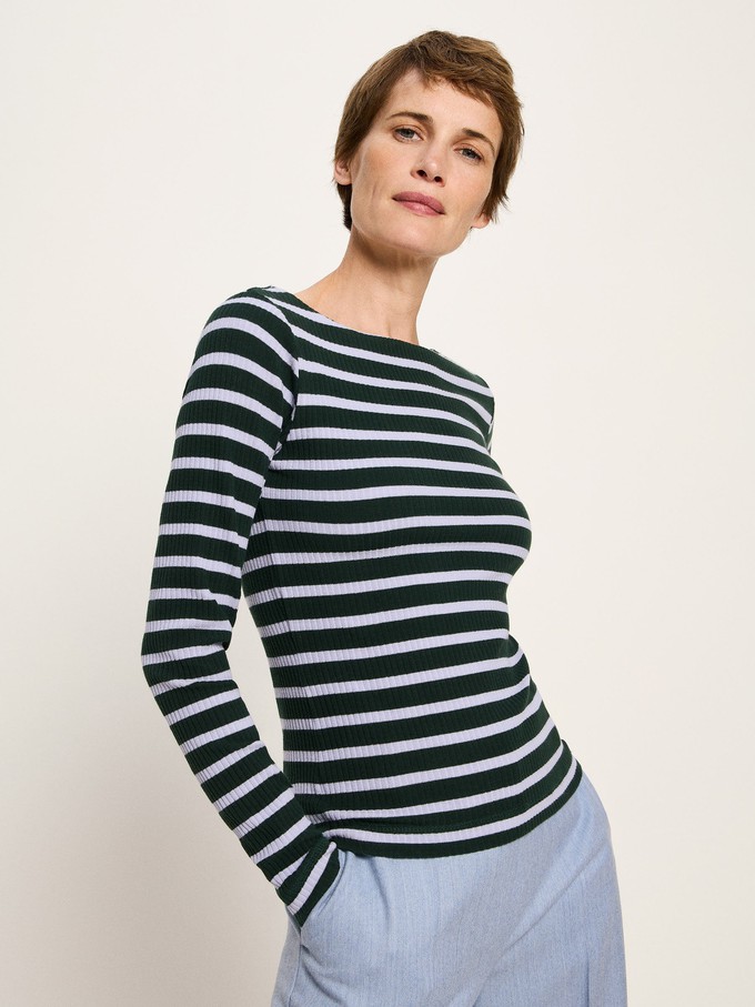 Boat neck shirt with stripes (GOTS) from LANIUS