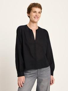 Structured blouse with ruffles via LANIUS
