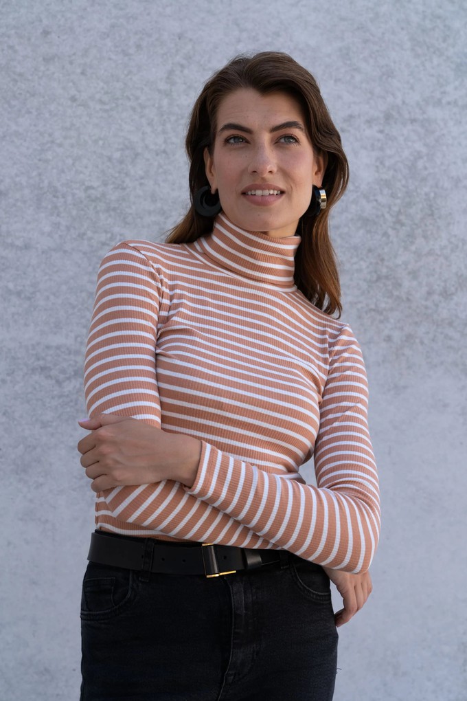 Striped Cotton Roll Neck from Lavender Hill Clothing