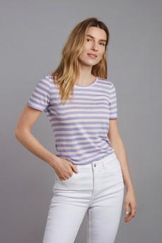 Short Sleeve Striped Linen T-shirt via Lavender Hill Clothing