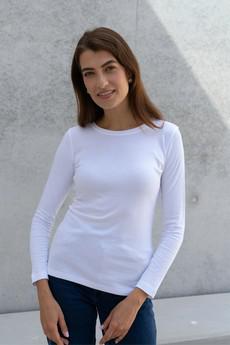 Long Sleeve Crew Neck Cotton Modal Blend T-shirt via Lavender Hill Clothing
