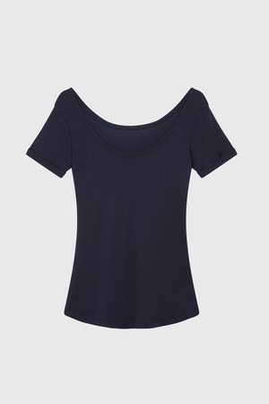 Boat Neck Cotton Modal Blend T-shirt from Lavender Hill Clothing