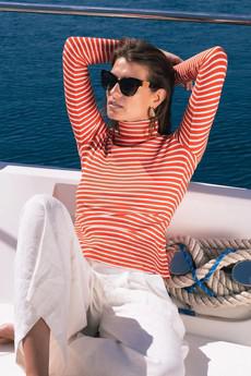 Striped Cotton Roll Neck (Sale) via Lavender Hill Clothing