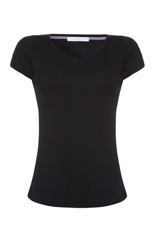 V Neck Cotton Modal Blend T-shirt from Lavender Hill Clothing