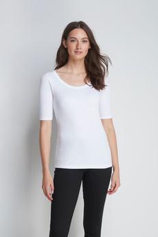 Half Sleeve Scoop Neck Cotton Modal Blend T-Shirt via Lavender Hill Clothing