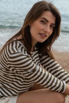 Long Sleeve Striped Linen T-shirt via Lavender Hill Clothing