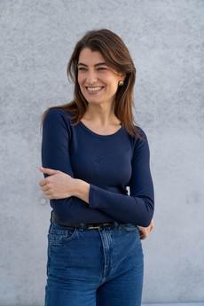 Long Sleeve Scoop Neck Cotton Modal Blend T-shirt via Lavender Hill Clothing