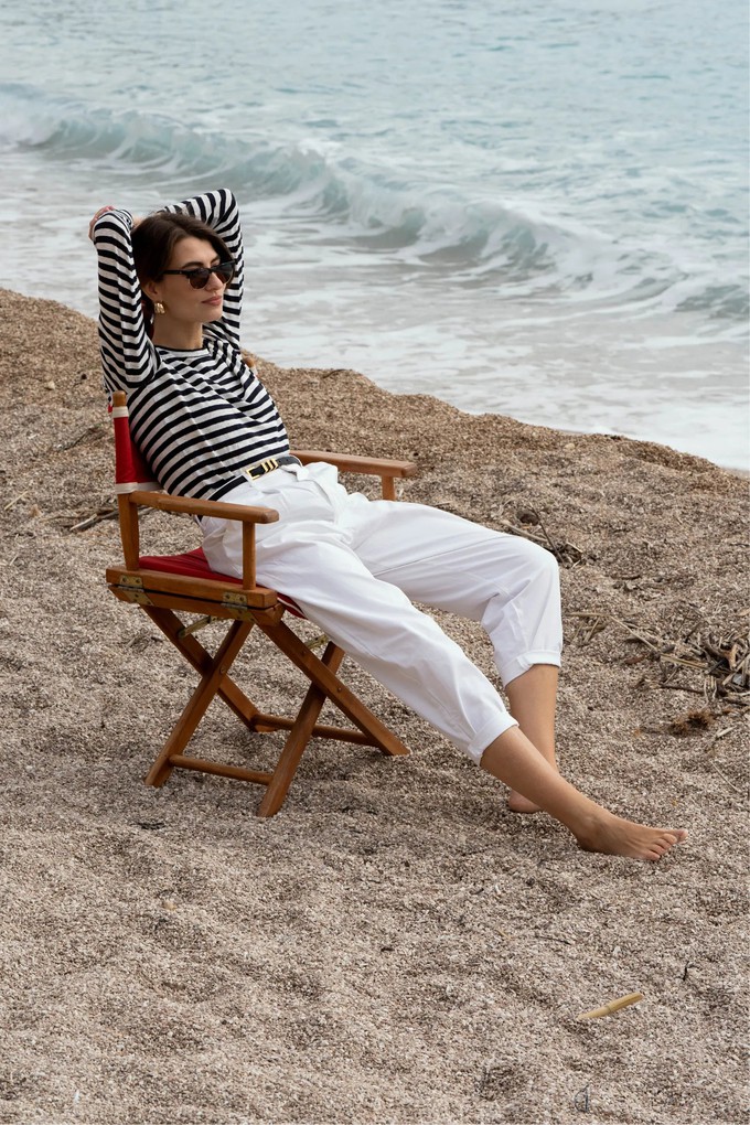 Long Sleeve Striped Linen T-shirt from Lavender Hill Clothing