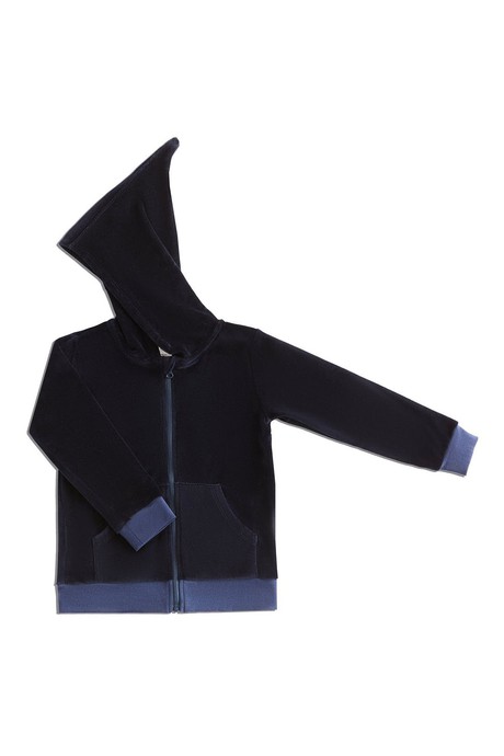2694 AB | Kids Jacket with pointy hood - Night blue from Leela Cotton