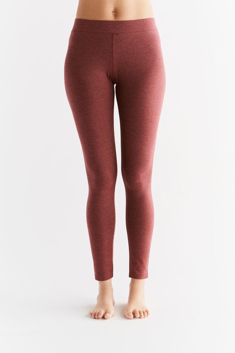 1611-062 | Women Leggings cotton jersey - Rust red/coffee from Leela Cotton