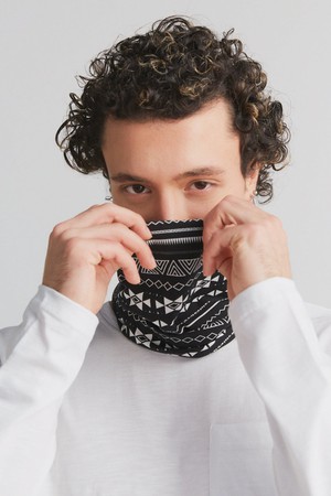 9625-046 | Unisex Tube Scarf - Black/White from Leela Cotton
