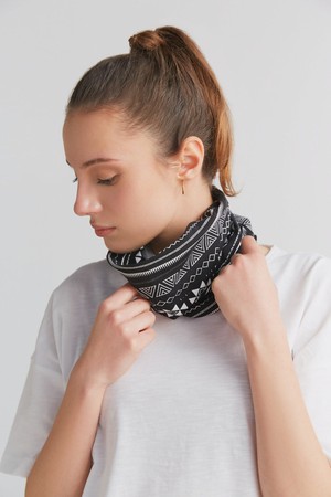 9625-046 | Unisex Tube Scarf - Black/White from Leela Cotton