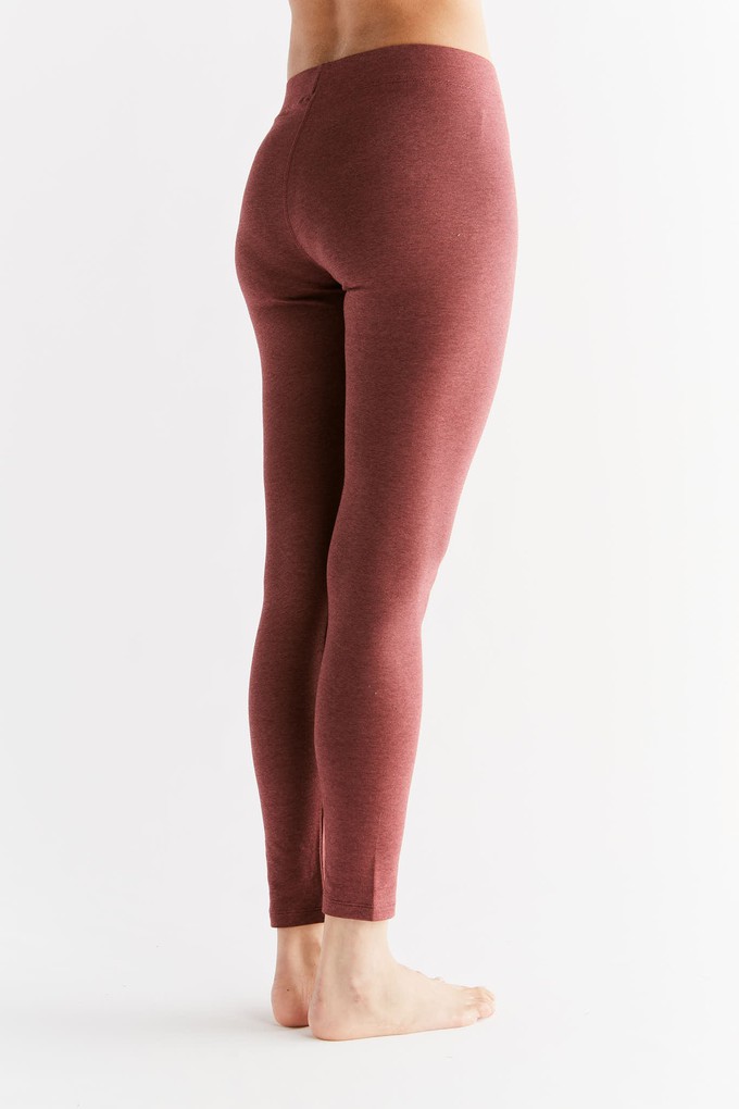 1611-062 | Women Leggings cotton jersey - Rust red/coffee from Leela Cotton