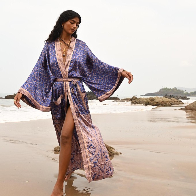 If Saris Could Talk Maxi Kimono- Autumn Paisley from Loft & Daughter